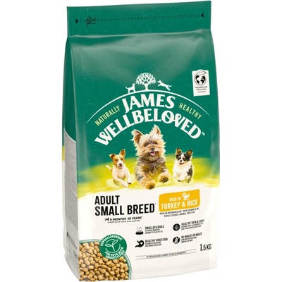 James Wellbeloved Adult Mini s vysokým obsahem krůtího masa a rýže 1,5 kg