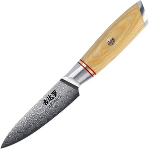 Gudaro - Дамаски кухненски нож HIKARI 3, 5", 67 слоя стомана, дължина 9, 5 см (GU0027)