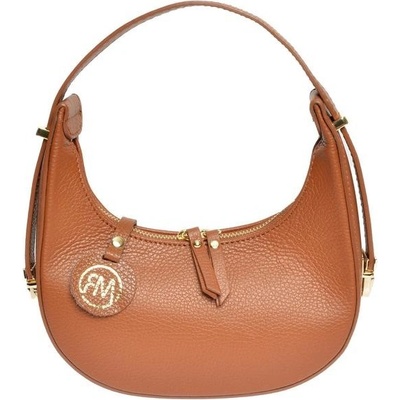 Roberta M dámska kožená kabelka Banana Bag RM1918 Cognac