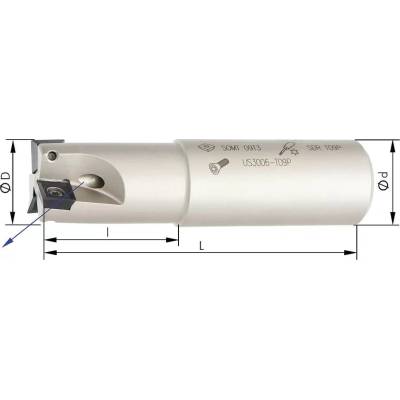 Stopková fréza 90° Z3 vnitřní chlazení D25mm pro SOMT09