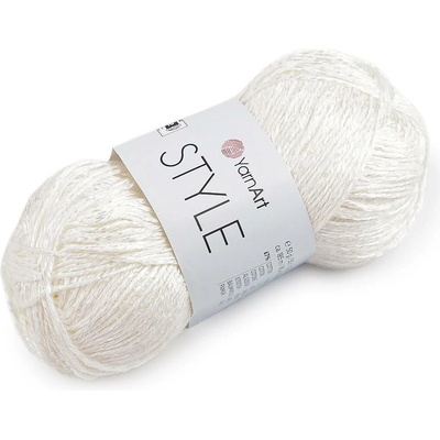 Bavlněná pletací příze Style s viskozovým vláknem 50 g Varianta: 2 (653) krémová nejsvět., Balení: 1 ks 61631/160039/286288