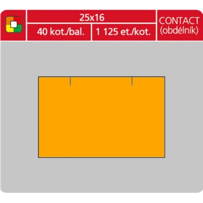CONTACT Etikety CONTACT 25 x 16 oblé 1125 etiket kotouček oranžové 447330