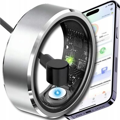 Smart ring ZeeTech SmartRing Prsteň Inteligentný R05 veľkosť 21 strieborná
