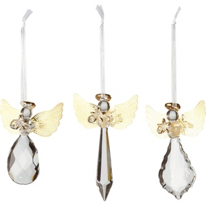 Villeroy & Boch Украса за коледна елха Winter Collage Accessoires ангели стъкло 3 бр (35-9391-0078)