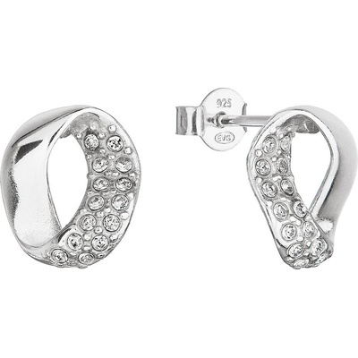 Pavona stříbrné pecky s krystaly Swarovski oválné 31308.1