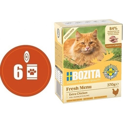 Bozita Cat Fresh Menu Sterilised kousky v omáčce s kuřetem 6 x 370 g