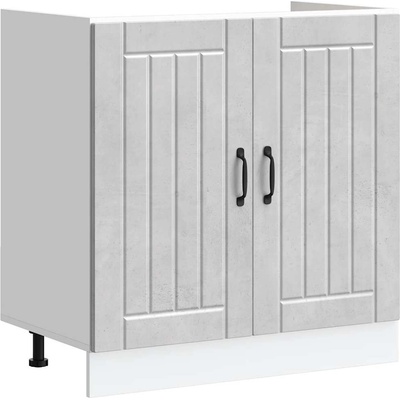 vidaXL Шкаф за мивка, Lucca, бетонно сив, инженерно дърво (853691)