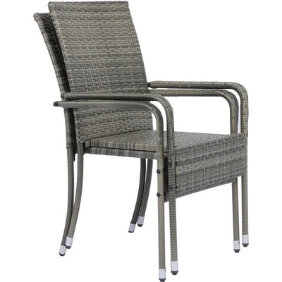 Juskys Ratanové židle Yoro 2 ks šedá