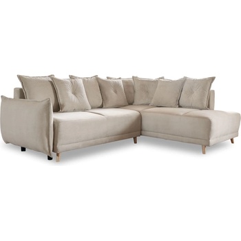 Miuform Бежов ъглов диван от велур (десен ъгъл) Lazy Lukka - Miuform (1820ON02)