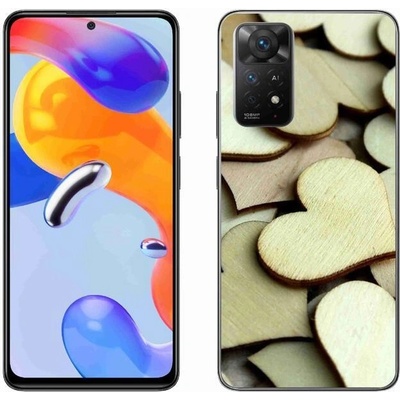Pouzdro mmCase Gelové Xiaomi Redmi Note 11 Pro 4G/5G - dřevěná srdíčka