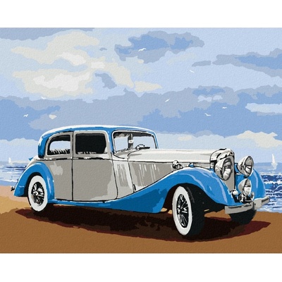 Zuty Malování podle čísel RETRO AUTO U MOŘE