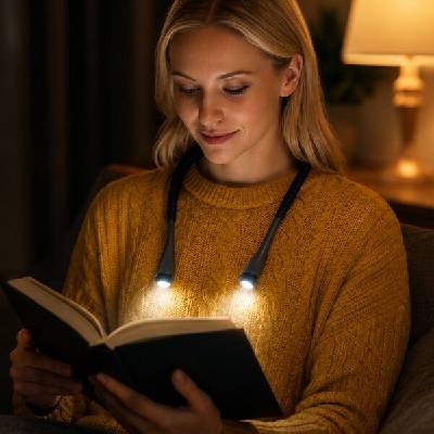 IZOXIS 25675 LED lampa na čtení za krk, černá