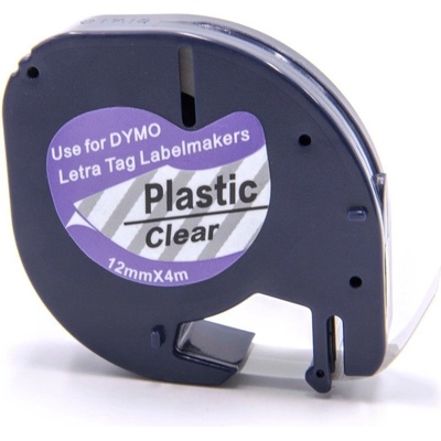 Dymo LetraTag 12267 12 mm priehľadná / čierna tlač 4 m plastová S0721530