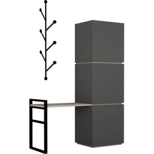 Decortie Антрацитен комплект за обувки и стенна закачалка Антрацит Mello - Decortie (855DTE4401)