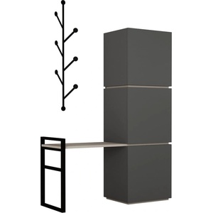 Decortie Антрацитен комплект за обувки и стенна закачалка Антрацит Mello - Decortie (855DTE4401)