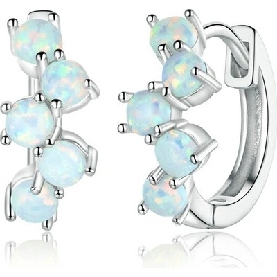 P&J Jewellery stříbrné náušnice duhové kuličky opál SE28