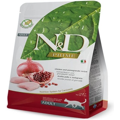 N&D Prime Adult Cat Chicken& Pomegranade сухи гранули за котки без зърно - 0.3кг