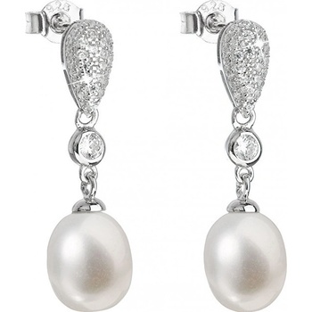 Evolution Group strieborné náušnice s pravými perlami 21040.1