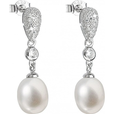 Evolution Group strieborné náušnice s pravými perlami 21040.1
