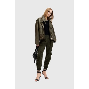 AllSaints Панталон AllSaints FREDA TENCEL TROUSER в зелено с кройка тип карго, с висока талия W051TB (W051TB)