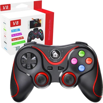 Techsuit - Bezdrátový ovladač V8 - Bluetooth V4.0, 2.4G, 400mAh - červený
