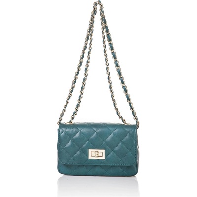 Dámska kožená kabelka zelená clutch cez rameno