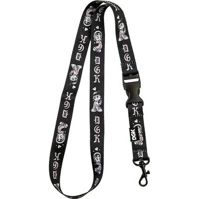 Šňůrka na krk DGK FOOL FOR YOU LANYARD BLACK