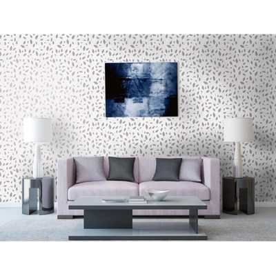 DIMEX ART Луксозна флизелинова тапета сиви листа