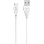 DeTech Кабел за данни DeTech DE-24M, Micro USB, 1.0m, Бял - 14126