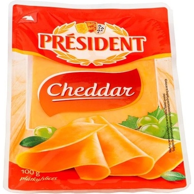 Président Cheddar plátky 100 g