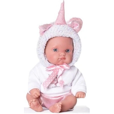 Antonio Juan 85105 Jednorožec biely realistická bábätko s celovinylovým telom 21 cm