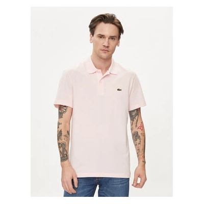 Lacoste Тениска с яка и копчета DH0783 Розов Regular Fit (DH0783)