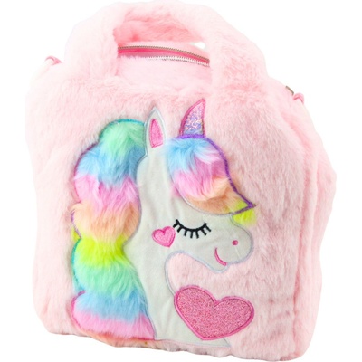 mamido Plyšová dětská taška s jednorožcem 24x9cm růžová – Zboží Mobilmania