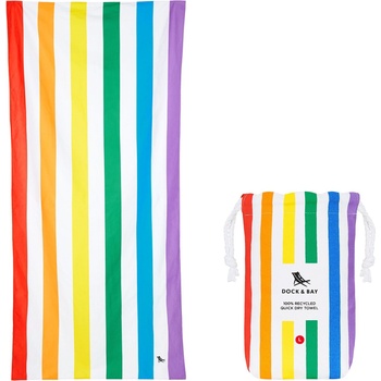 Dock & Bay Плажна кърпа бързосъхнеща, 90 x 160 см, дъгова (TOWLB-SUM-LG-RAINB-R)