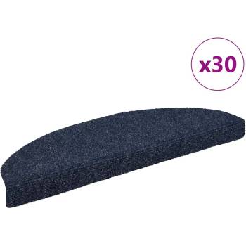 vidaXL Изтривалки за стълби, самозалепващи се, 30 бр. , 65x21x4 см, сини, полукръгли, големи (3365660)