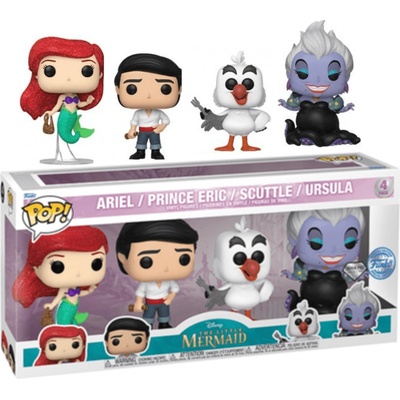 Funko Pop! 4 Pack The Little Mermaid Ariel Prince Eric Scuttle Ursula Special Diamond Collection