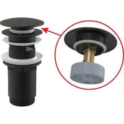 ALCAPLAST ВИТЛО МЕТАЛНО click/clack 11/4" С ГОЛЯМ ПУШ А392black ЧЕРЕН МАТ alcaplast (a392black)