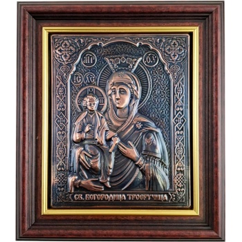 МЕДНА ИКОНА В РАМКА СВЕТА БОГОРОДИЦА ТРОЕРУЧИЦА