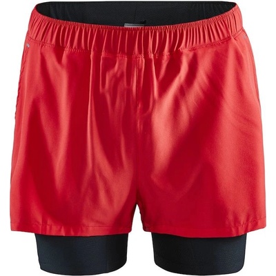 Craft ADV Essence 2v1 shorts šortky pánské červená