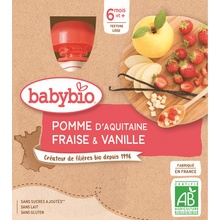 Babybio jablko jahoda vanilka 4 x 90 g