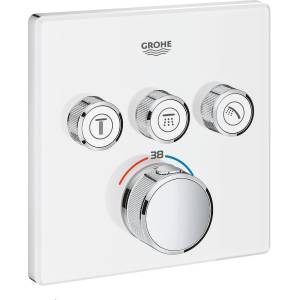 GROHE Термостат за вграждане, 29157LS0 Grohtherm SmartControl, Grohe, с 3 извода, бял + хром (29157LS0)