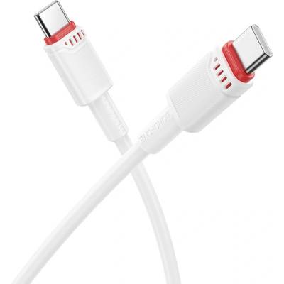 BOROFONE Кабел за данни / зареждане - Borofone (BX110 Beneficio Series) - Type-C към Type-C, Premium Line, Fast Charge 60W, 1m - Бял