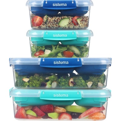 Sistema Stax sada 4 škatuliek na potraviny zelená 2 x 2,2 l 2x 1 l