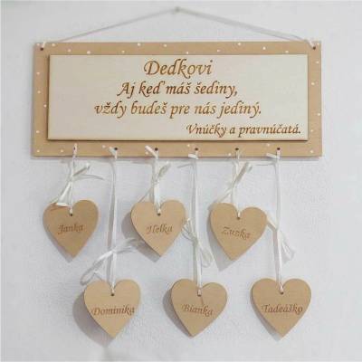 LYMFY | Tabulka 30x15cm dědečkovi (do 10ks srdíček)