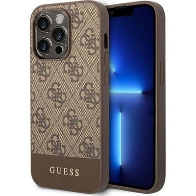 GUESS Кейс Guess GUHCP14XG4GLBR за iPhone 14 Pro Max 6, 7"" кафяв / кафяв, твърд, Stripe Collection (KXG0034864)