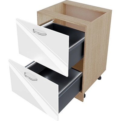 ИРИМ Долен кухненски шкаф с две чекмеджета МФ-Бяло гланц-05-72 60 см