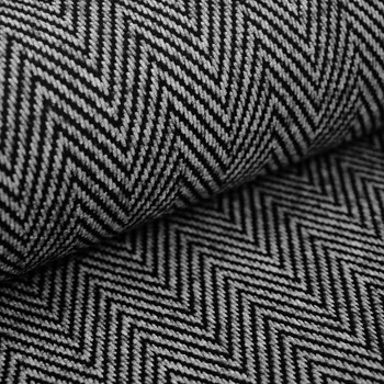 Kabátovina N6979, šedo-čierny cik cak, š.150