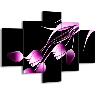 Fialové tulipány plátno 5 100x70