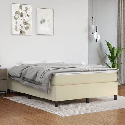 vidaXL Boxspring s matrací bílá umělá kůže