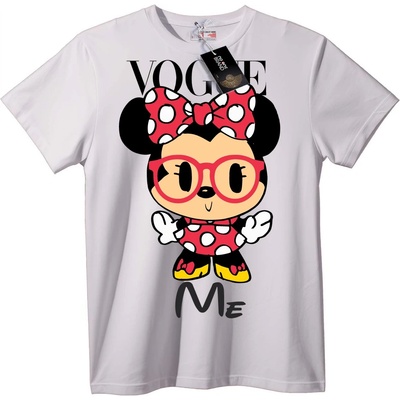 NOONEBRAND Тениска Сладко Minnie Mouse на Точки - M, White